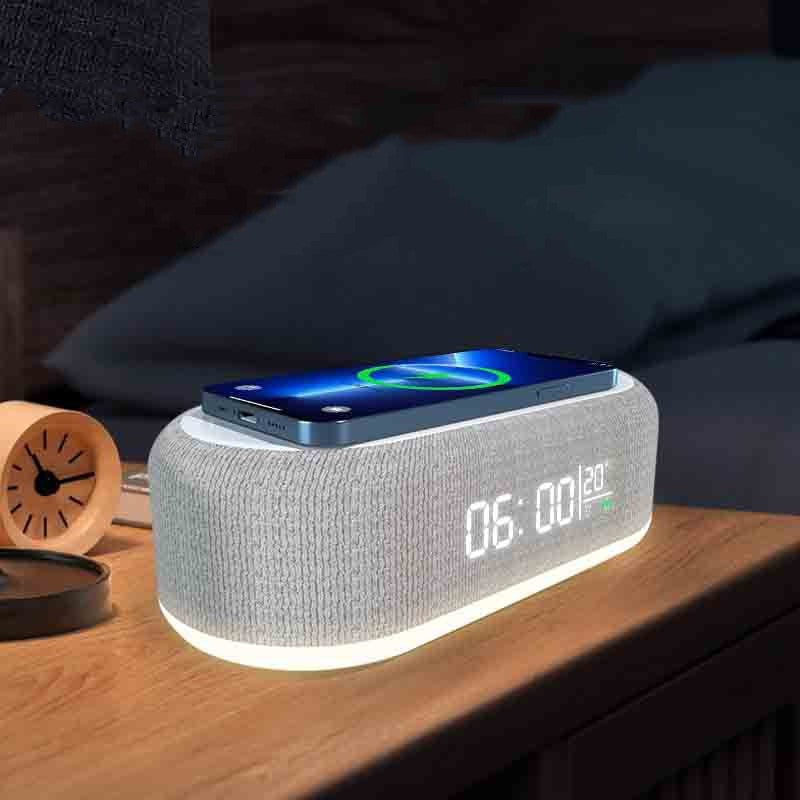 4-in-1 Night Lamp Alarm Clock with Wireless Charger